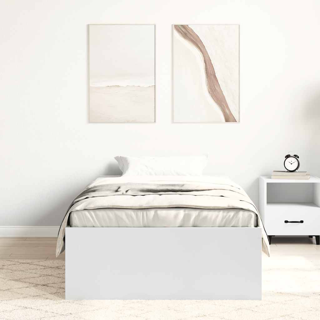 Bed Frame without Mattress White 100x200 cm