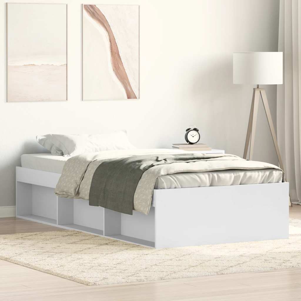 Bed Frame without Mattress White 100x200 cm