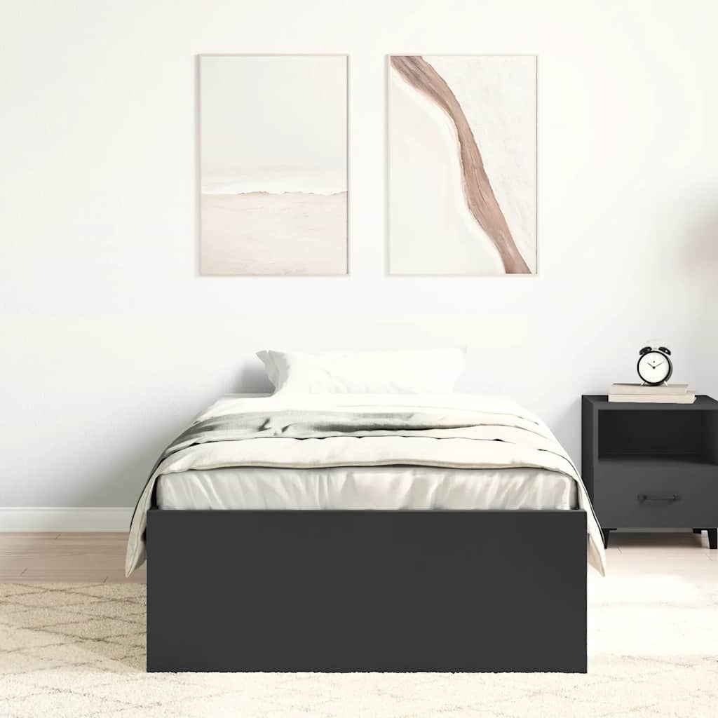 Bed Frame without Mattress Black 100x200 cm