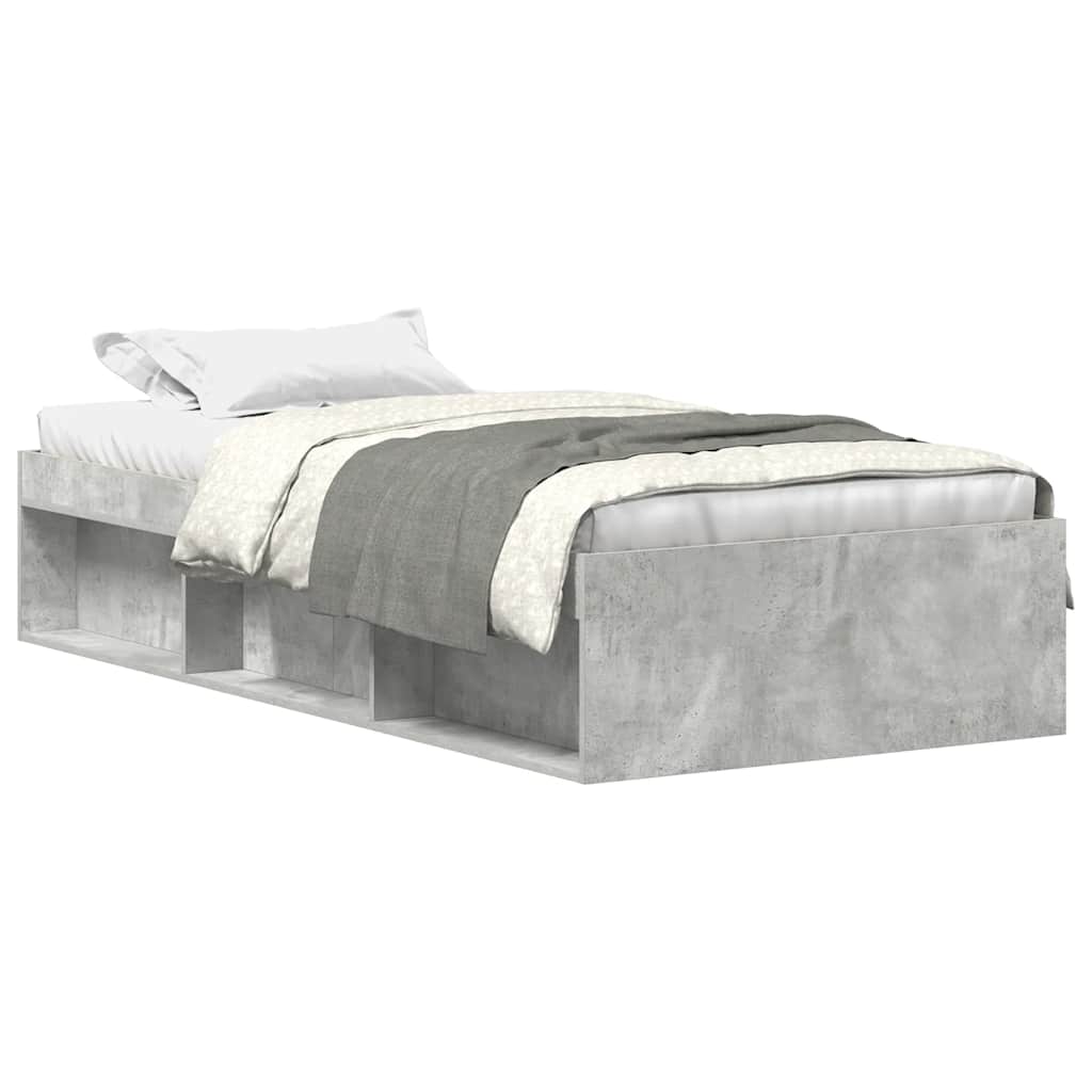 Bed Frame without Mattress Concrete Grey 100x200 cm
