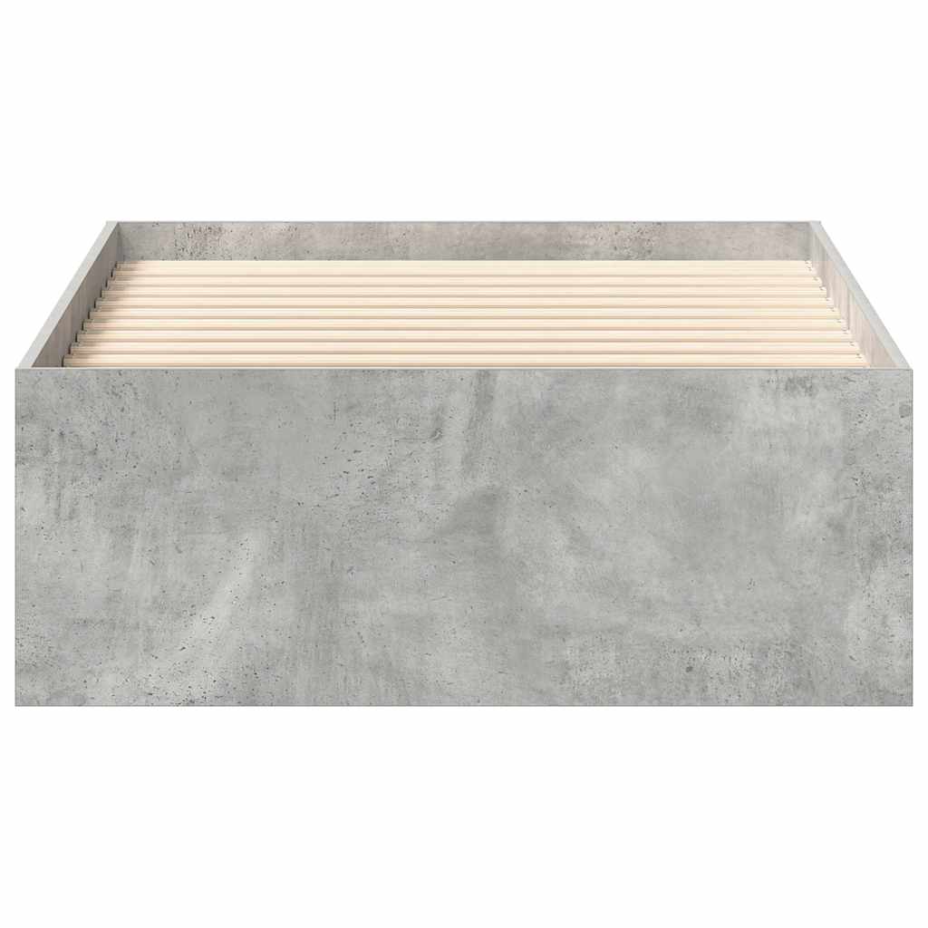 Bed Frame without Mattress Concrete Grey 100x200 cm