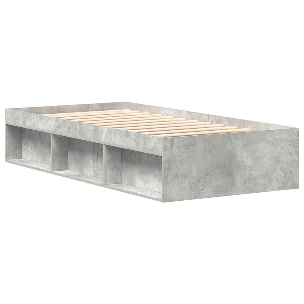 Bed Frame without Mattress Concrete Grey 100x200 cm