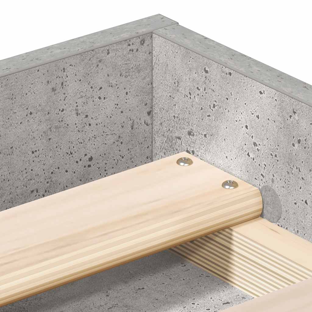 Bed Frame without Mattress Concrete Grey 100x200 cm