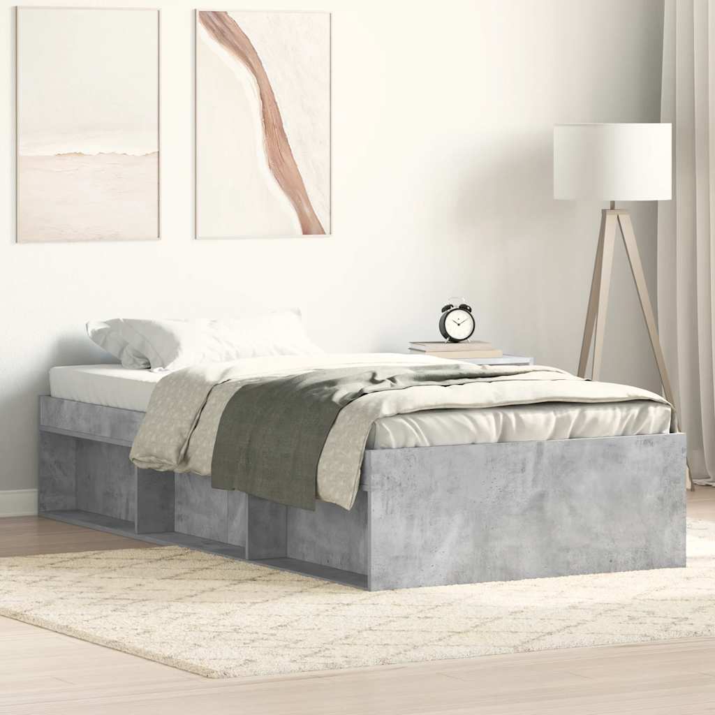 Bed Frame without Mattress Concrete Grey 100x200 cm