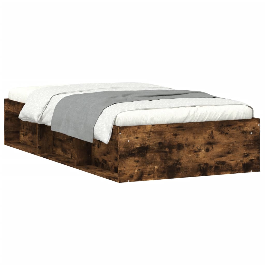 Bed Frame without Mattress Smoked Oak 100x200 cm