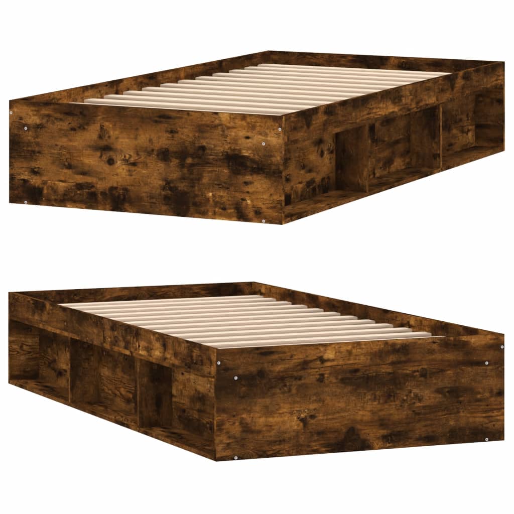 Bed Frame without Mattress Smoked Oak 100x200 cm