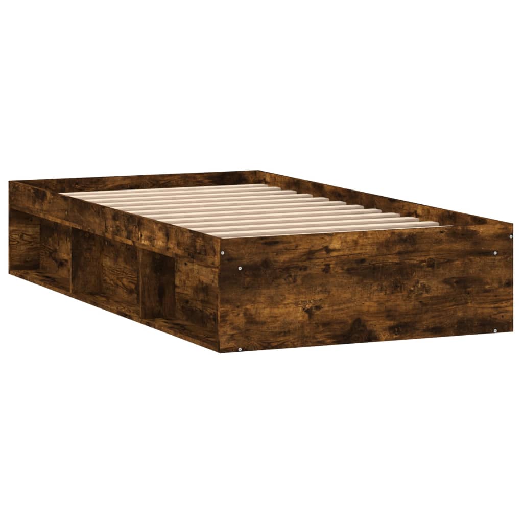Bed Frame without Mattress Smoked Oak 100x200 cm