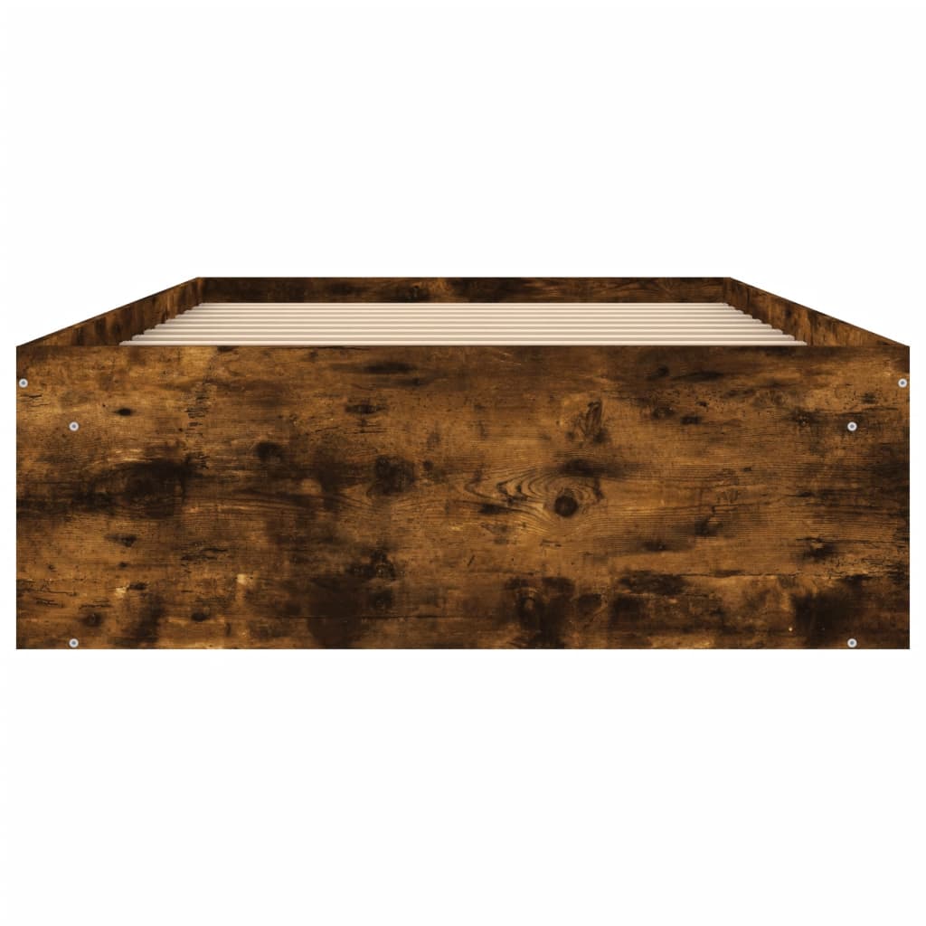 Bed Frame without Mattress Smoked Oak 100x200 cm