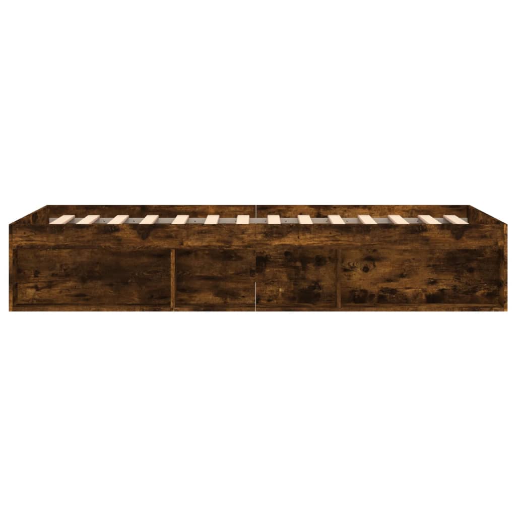 Bed Frame without Mattress Smoked Oak 100x200 cm
