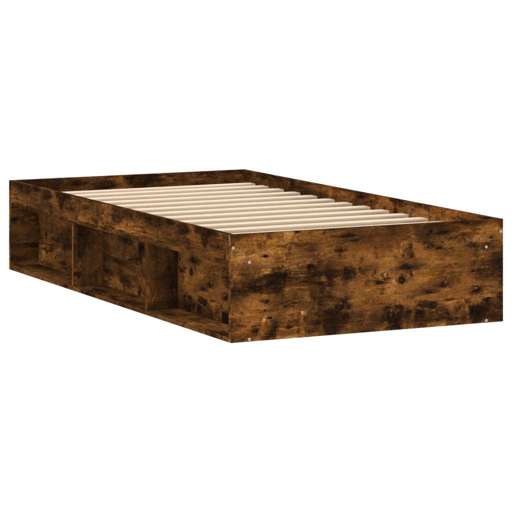 Bed Frame without Mattress Smoked Oak 100x200 cm