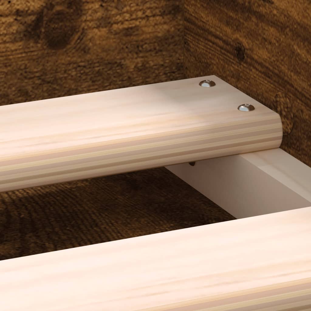 Bed Frame without Mattress Smoked Oak 100x200 cm