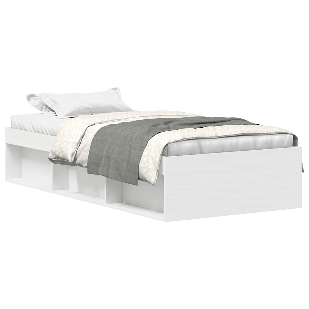 Bed Frame without Mattress White 90x190 cm Single