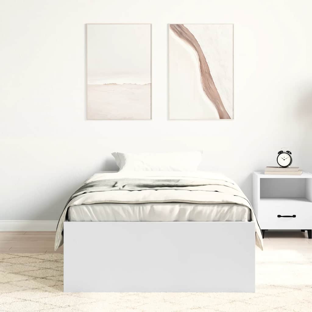 Bed Frame without Mattress White 90x190 cm Single