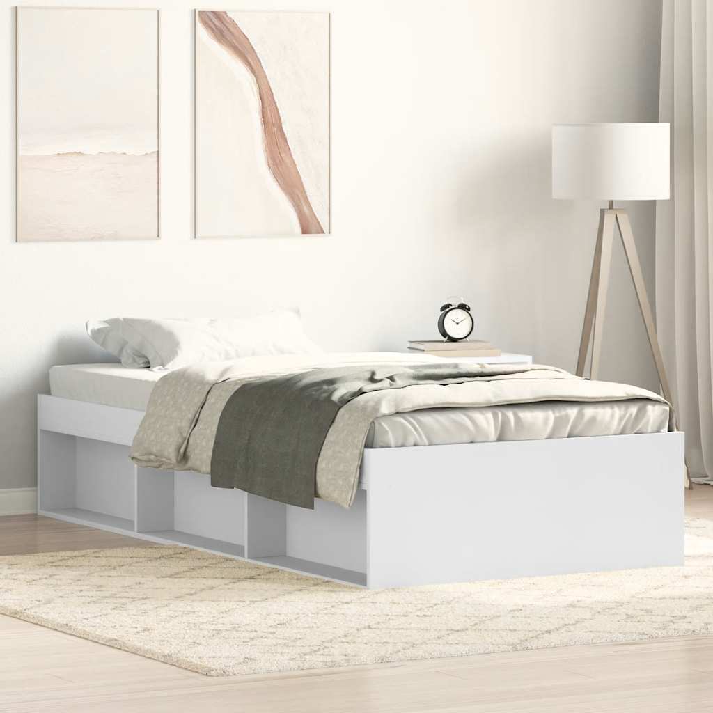 Bed Frame without Mattress White 90x190 cm Single