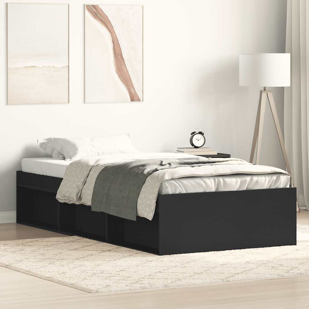Bed Frame without Mattress Black 90x190 cm Single