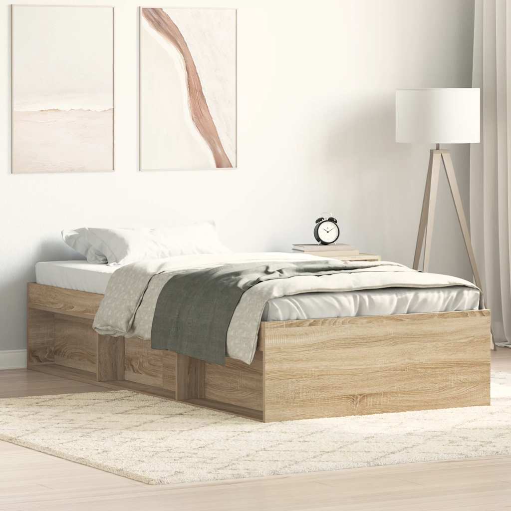 Bed Frame without Mattress Sonoma Oak 90x190 cm Single