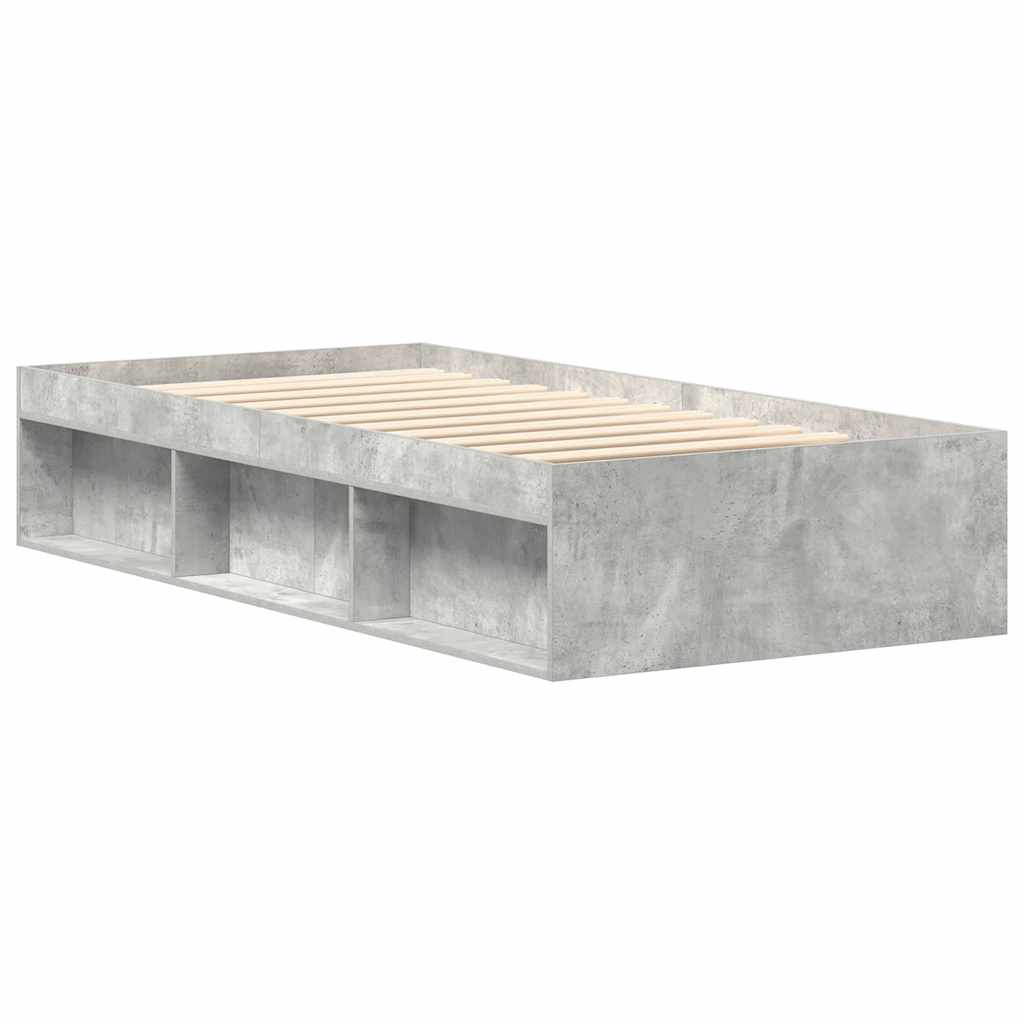 Bed Frame without Mattress Concrete Grey 90x190 cm Single