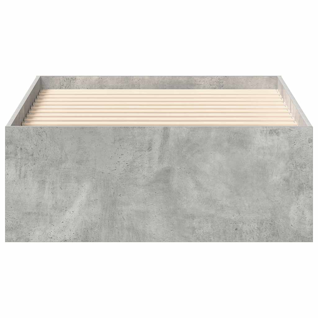 Bed Frame without Mattress Concrete Grey 90x190 cm Single