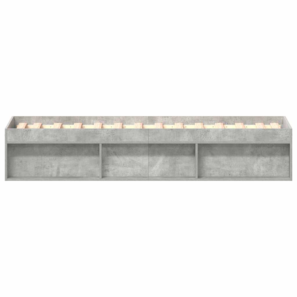 Bed Frame without Mattress Concrete Grey 90x190 cm Single