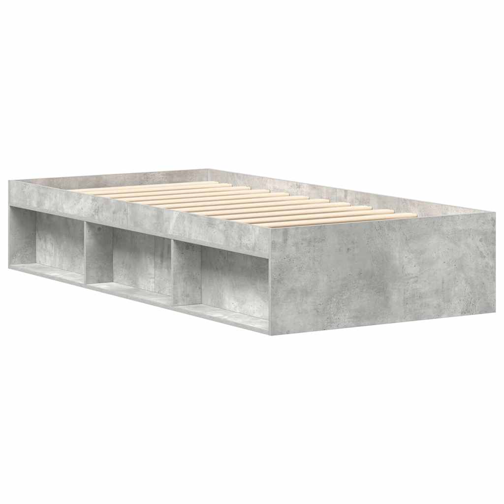 Bed Frame without Mattress Concrete Grey 90x190 cm Single