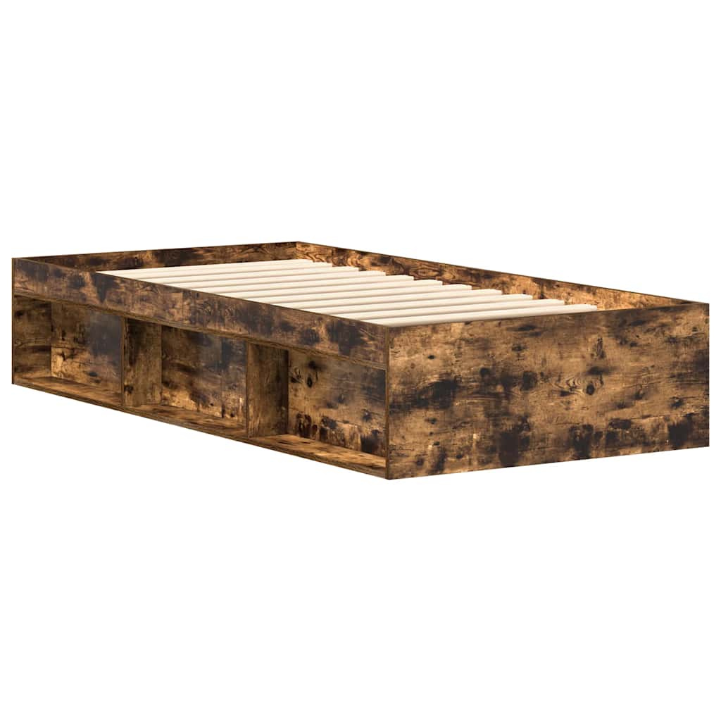 Bed Frame without Mattress Smoked Oak 90x190 cm Single