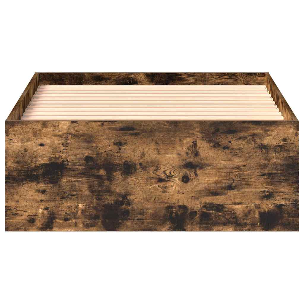 Bed Frame without Mattress Smoked Oak 90x190 cm Single