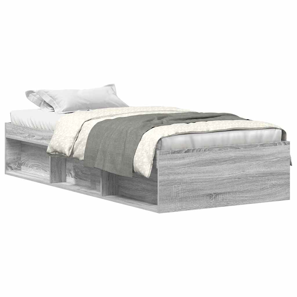 Bed Frame without Mattress Grey Sonoma 90x190 cm Single