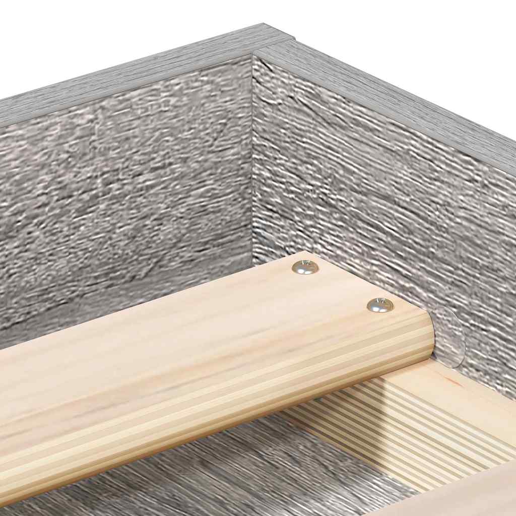 Bed Frame without Mattress Grey Sonoma 90x190 cm Single