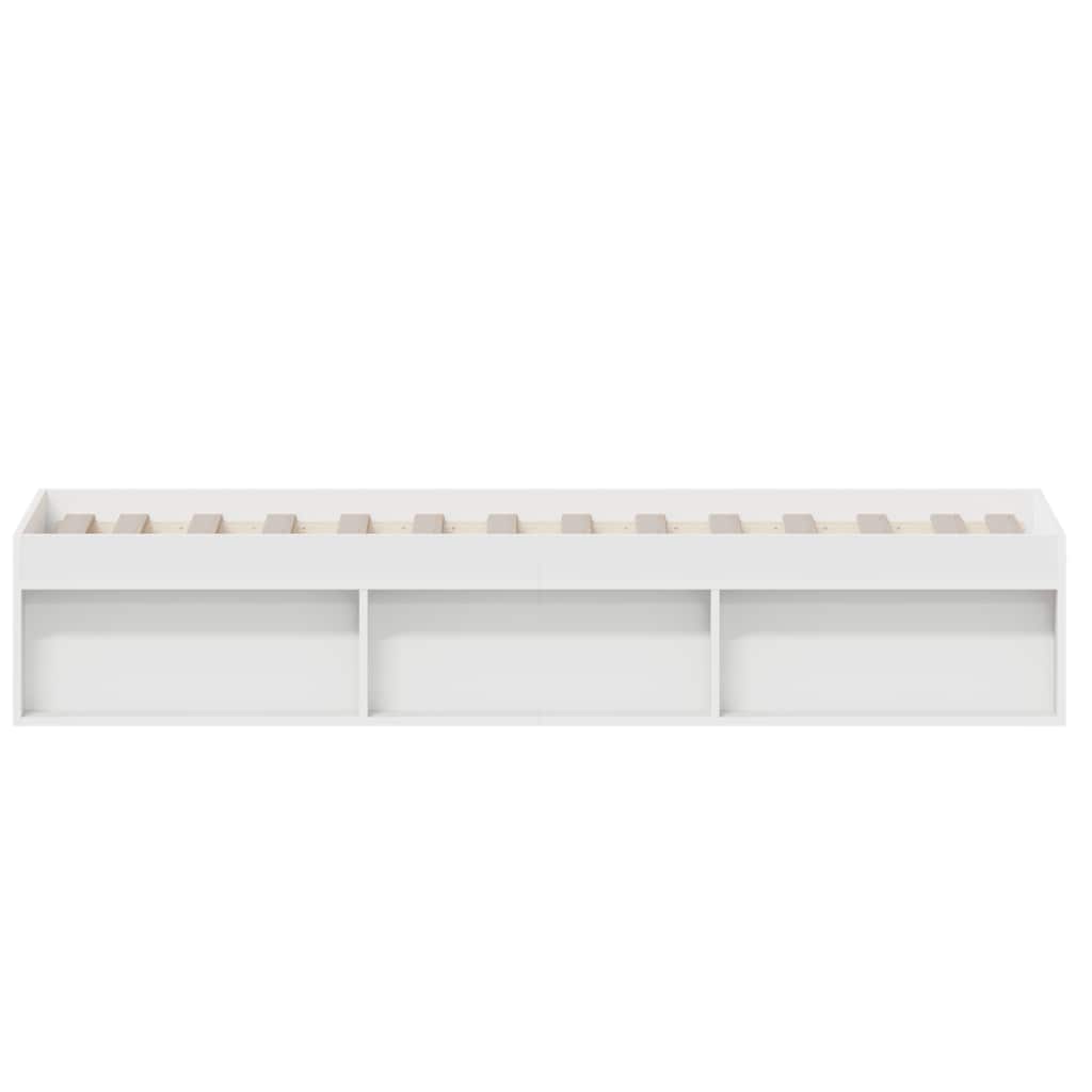 Bed Frame without Mattress White 75x190 cm Small Single Small Single