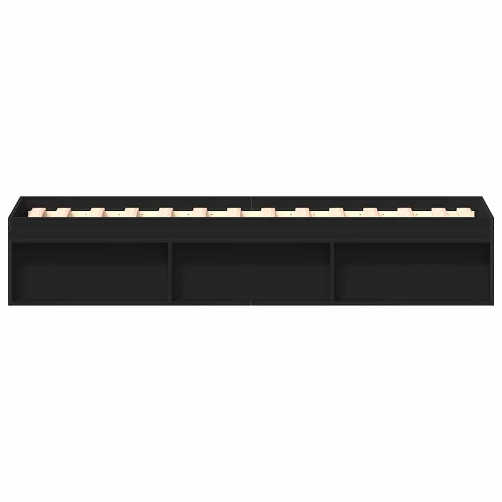 Bed Frame without Mattress Black 75x190 cm Small Single Small Single