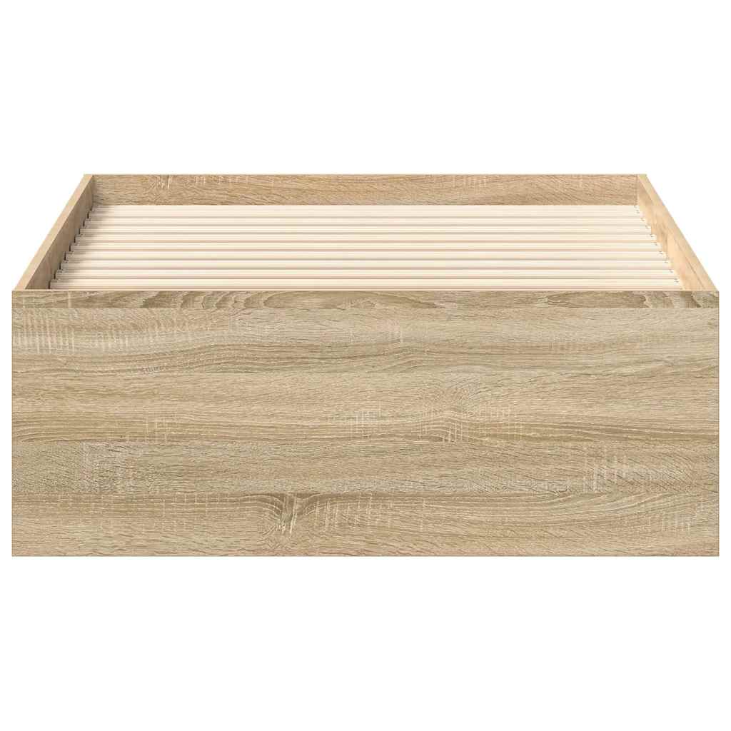 Bed Frame without Mattress Sonoma Oak 75x190 cm Small Single Small Single