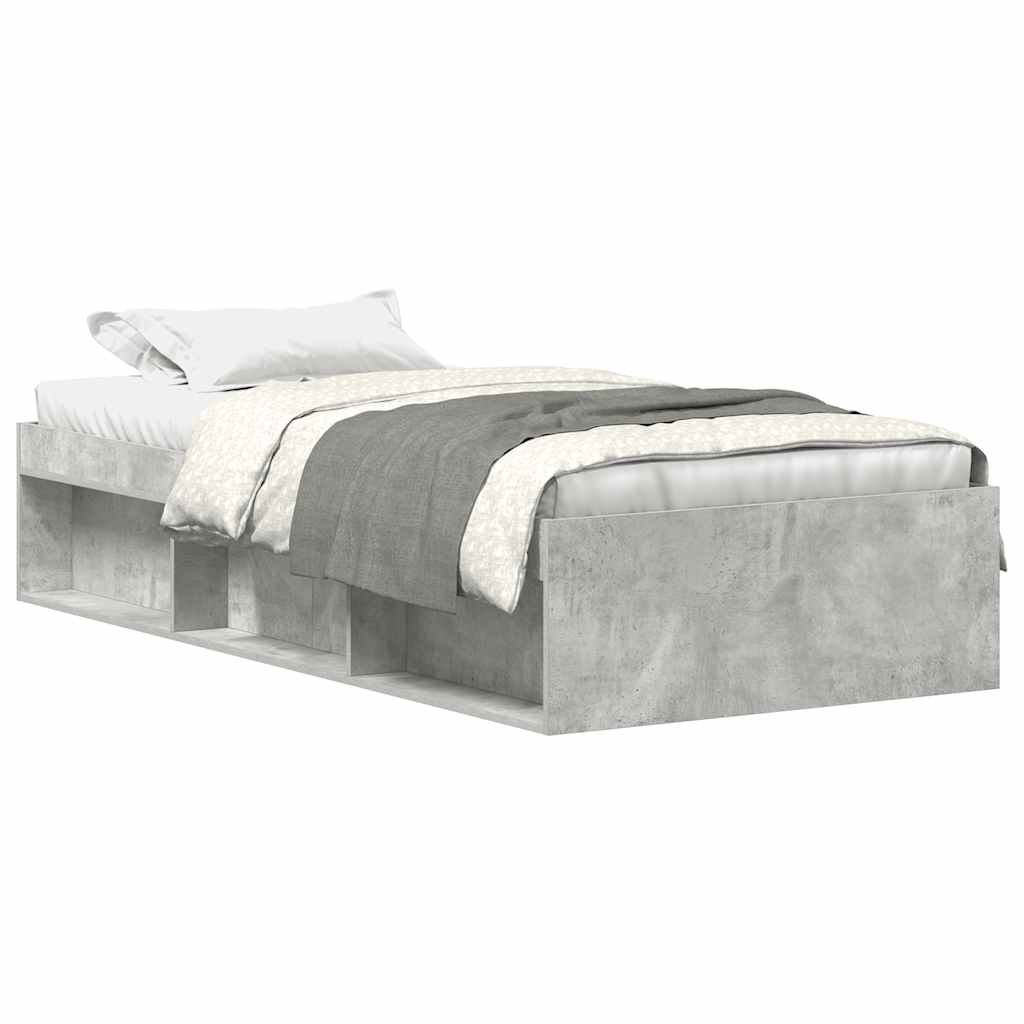 Bed Frame without Mattress Concrete Grey 75x190 cm Small Single Small Single