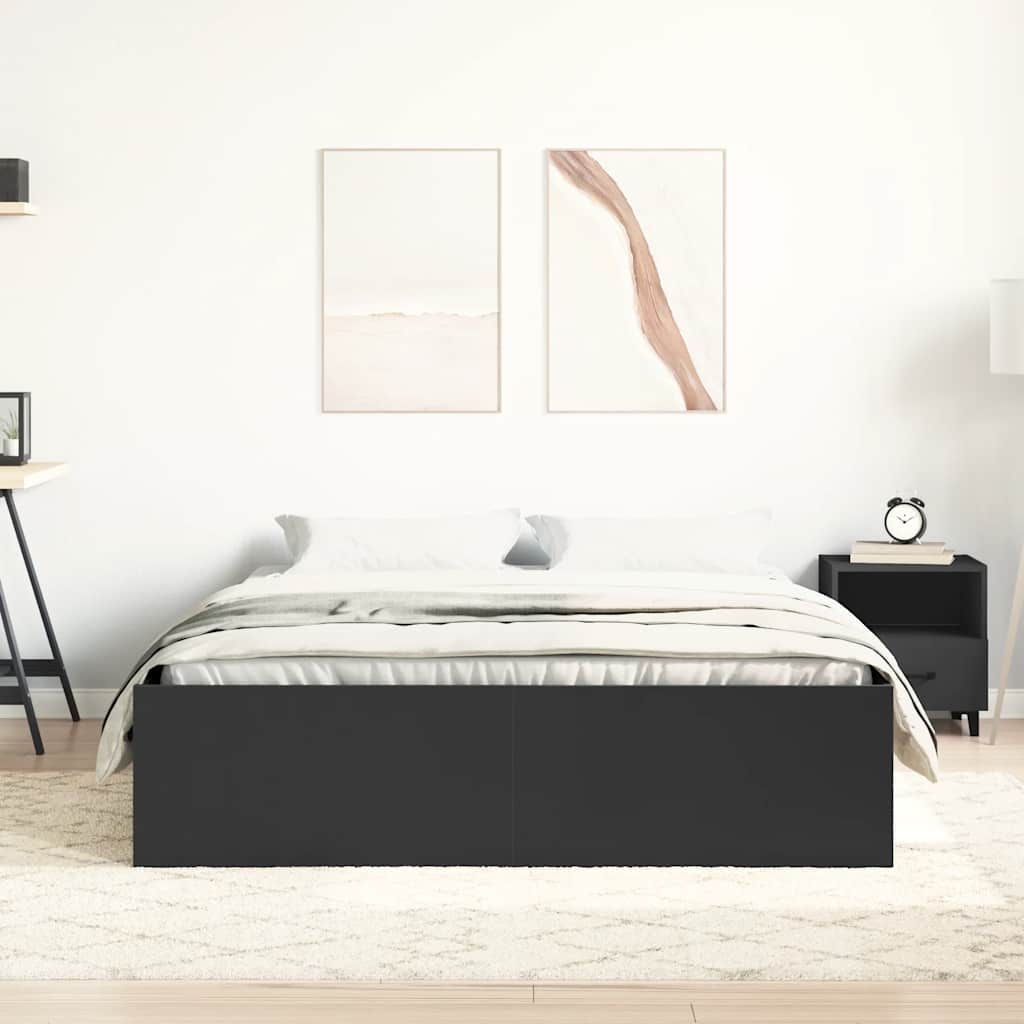 Bed Frame without Mattress Black 120x200 cm