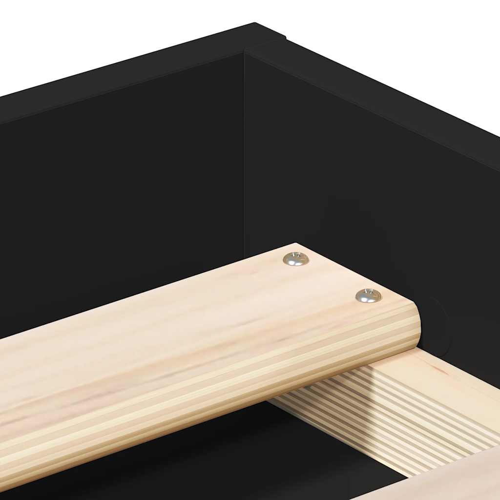 Bed Frame without Mattress Black 120x200 cm