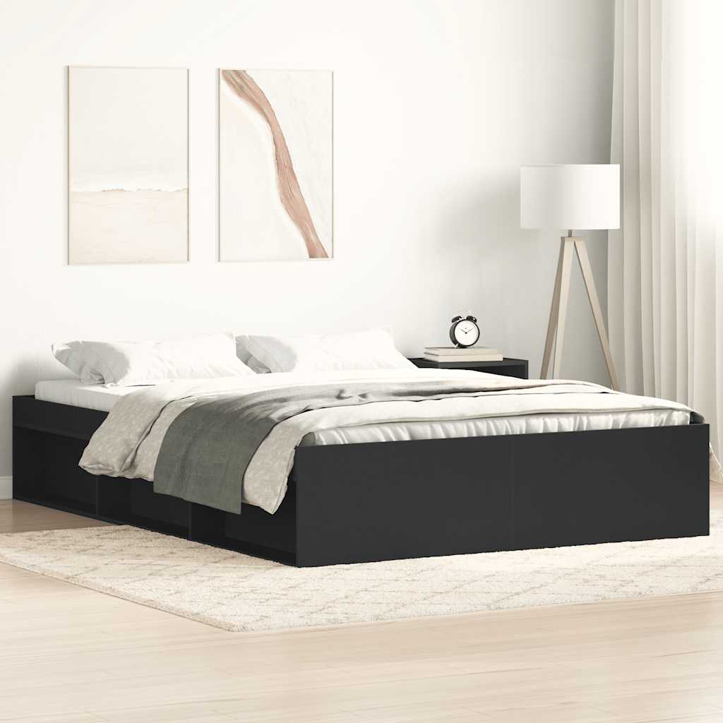 Bed Frame without Mattress Black 120x200 cm