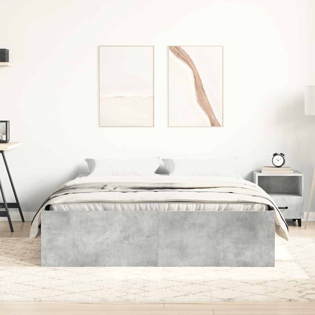 Bed Frame without Mattress Concrete Grey 120x200 cm
