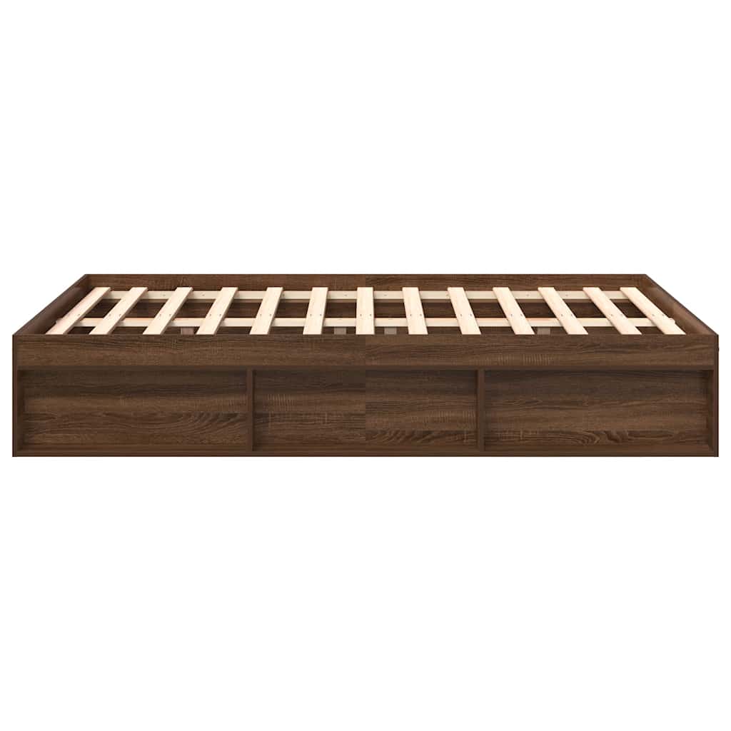 Bed Frame without Mattress Brown Oak 120x200 cm