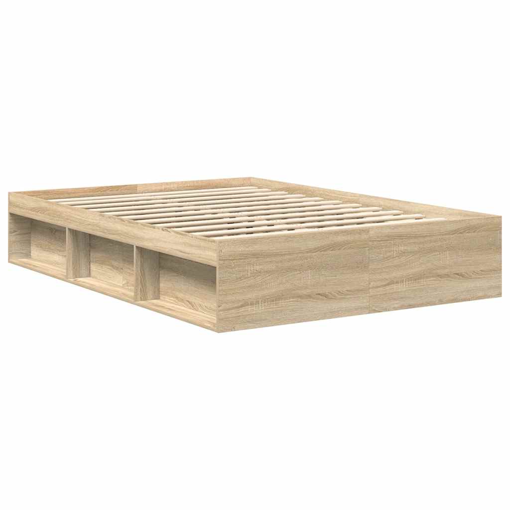 Bed Frame without Mattress Sonoma Oak 140x200 cm