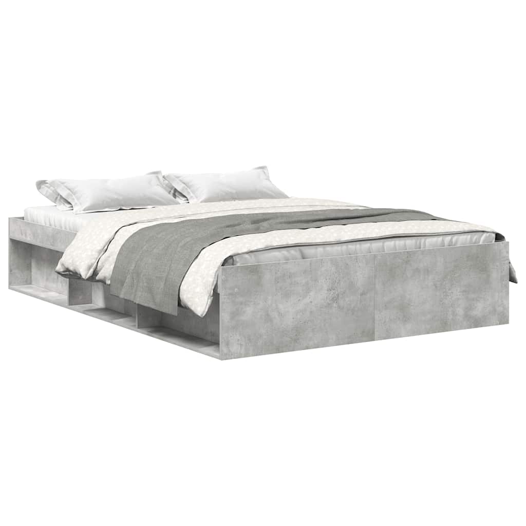 Bed Frame without Mattress Concrete Grey 140x200 cm