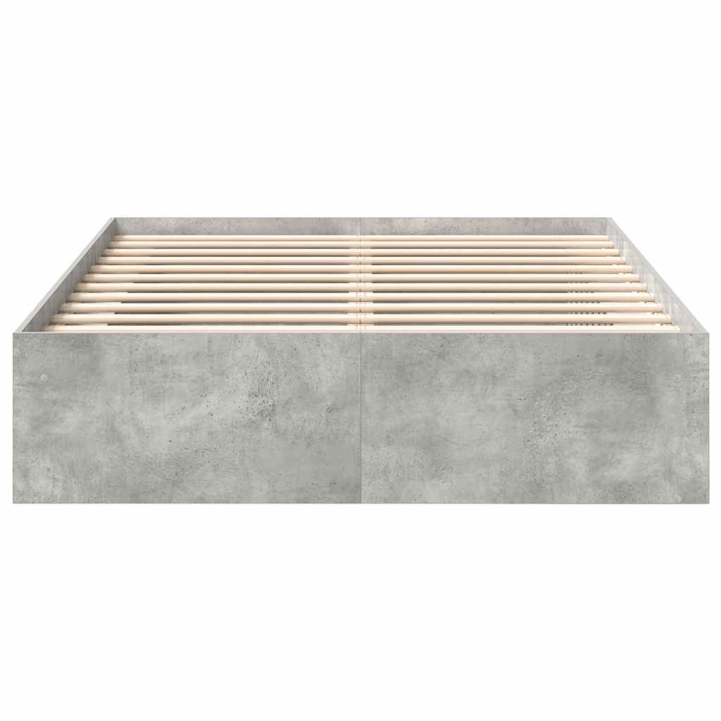 Bed Frame without Mattress Concrete Grey 140x200 cm