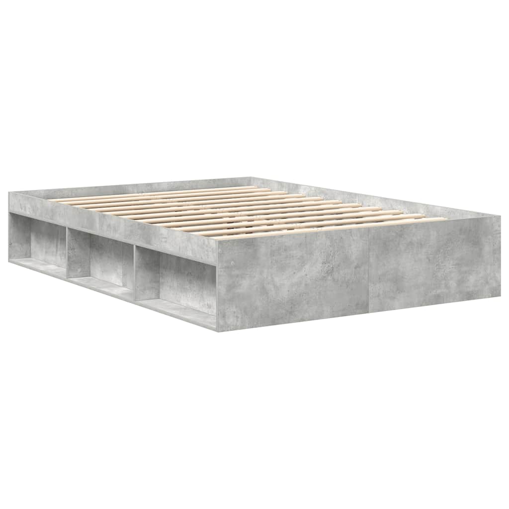 Bed Frame without Mattress Concrete Grey 140x200 cm