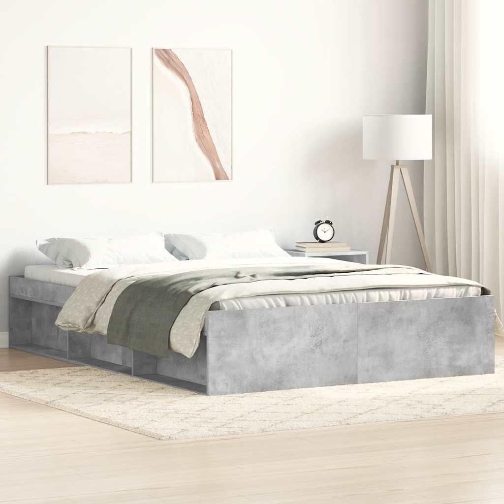 Bed Frame without Mattress Concrete Grey 140x200 cm