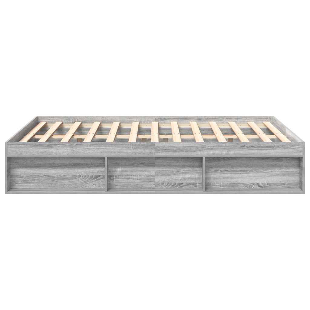 Bed Frame without Mattress Grey Sonoma 140x200 cm