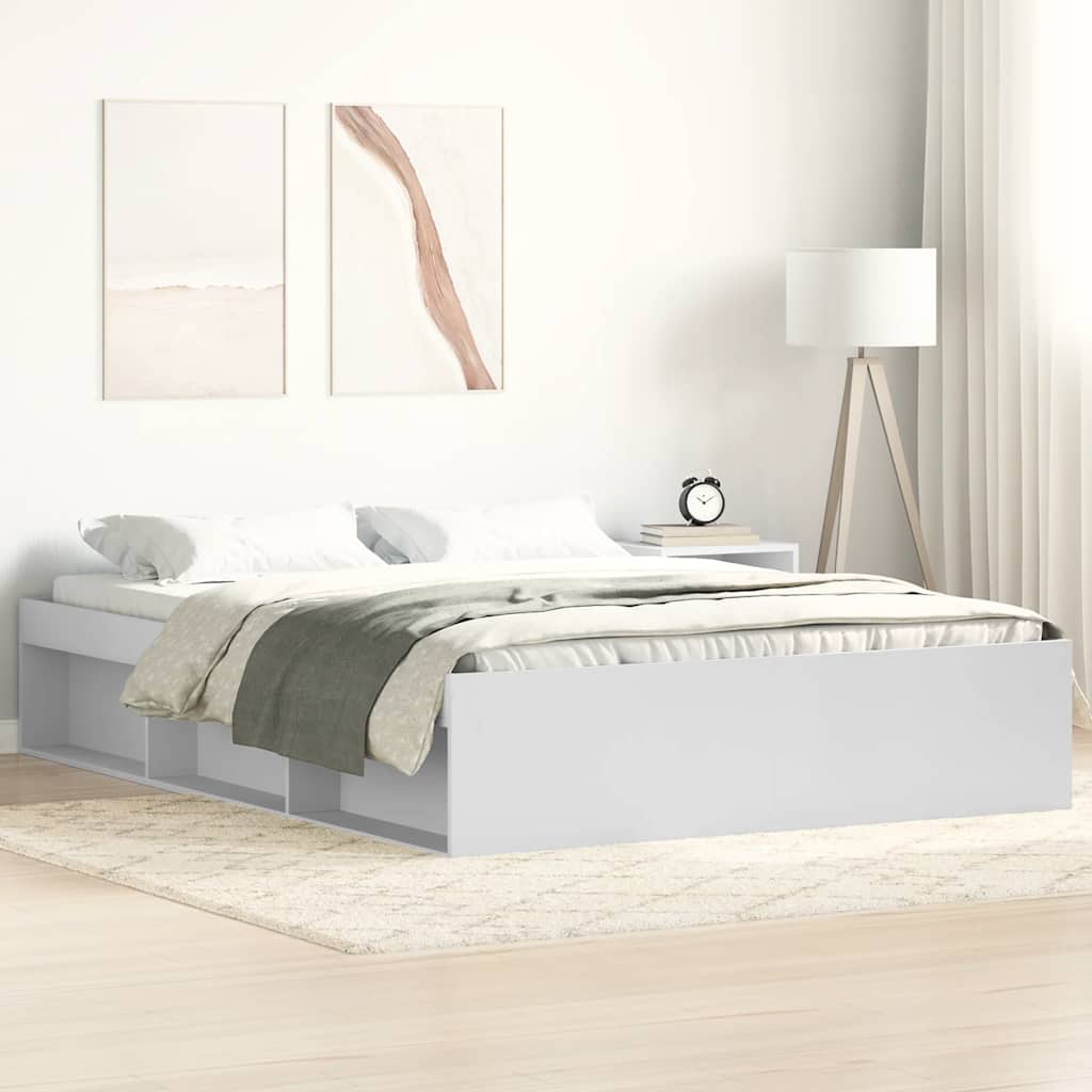 Bed Frame without Mattress White 150x200 cm King Size King Size