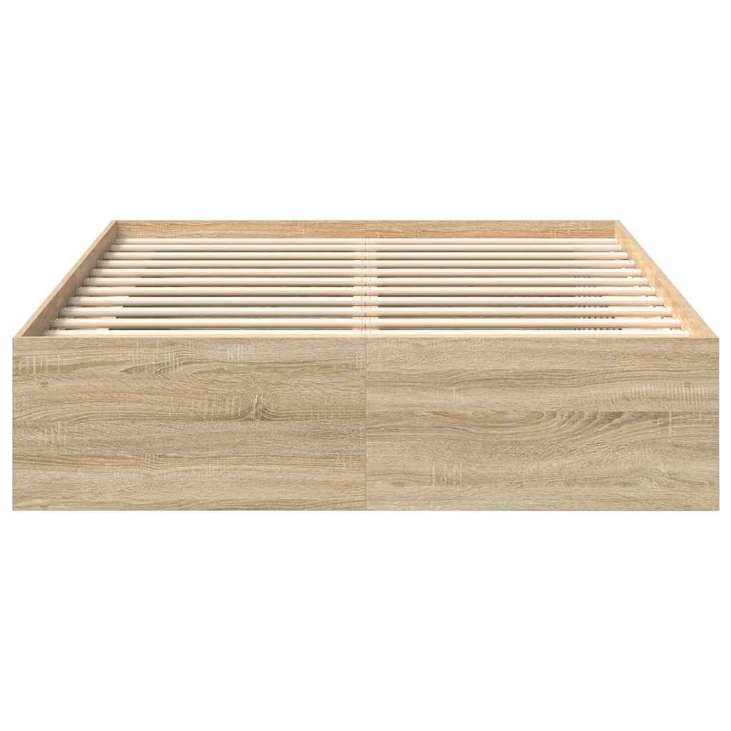 Bed Frame without Mattress Sonoma Oak 150x200 cm King Size King Size