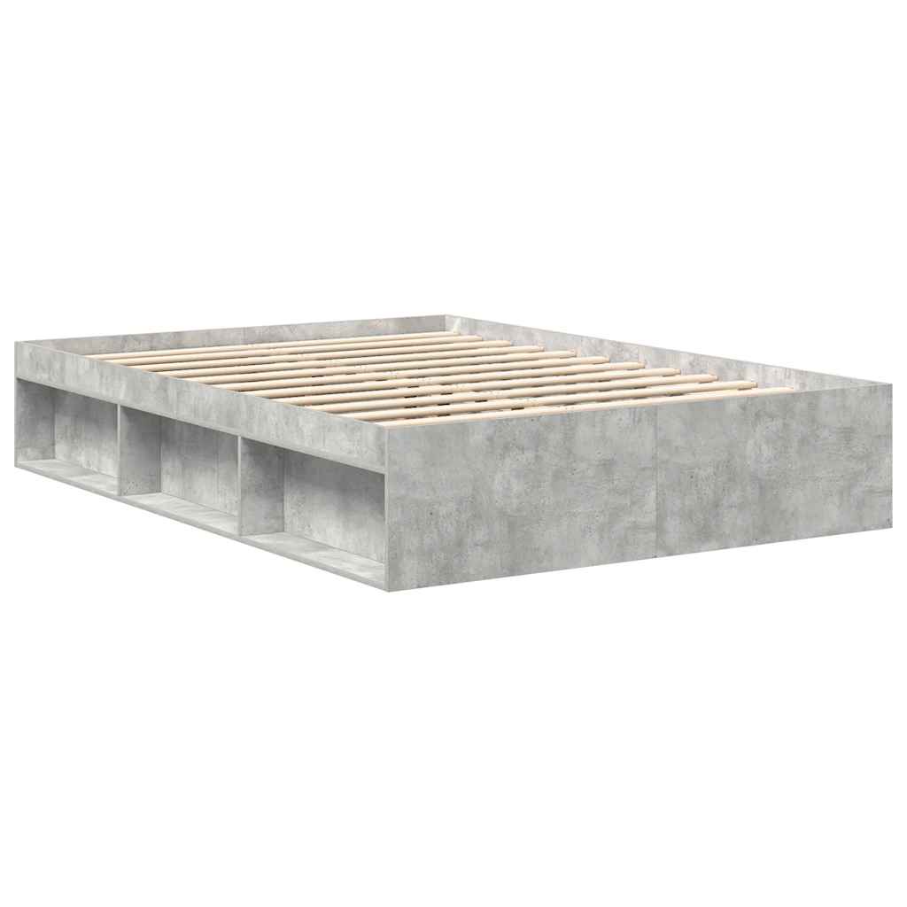 Bed Frame without Mattress Concrete Grey 150x200 cm King Size King Size