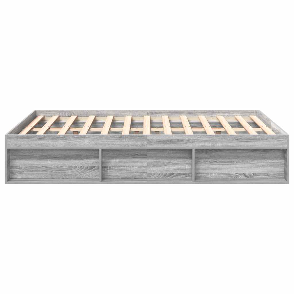Bed Frame without Mattress Grey Sonoma 150x200 cm King Size King Size