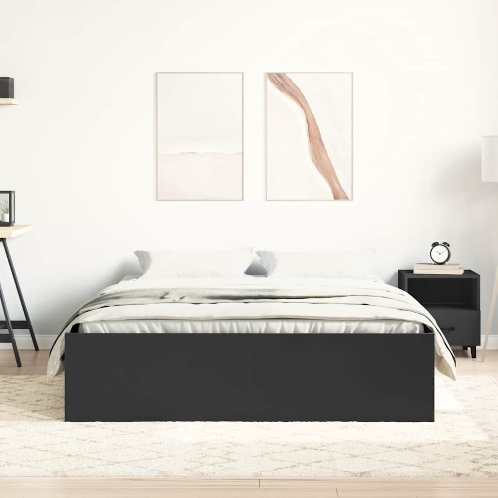 Bed Frame without Mattress Black 160x200 cm