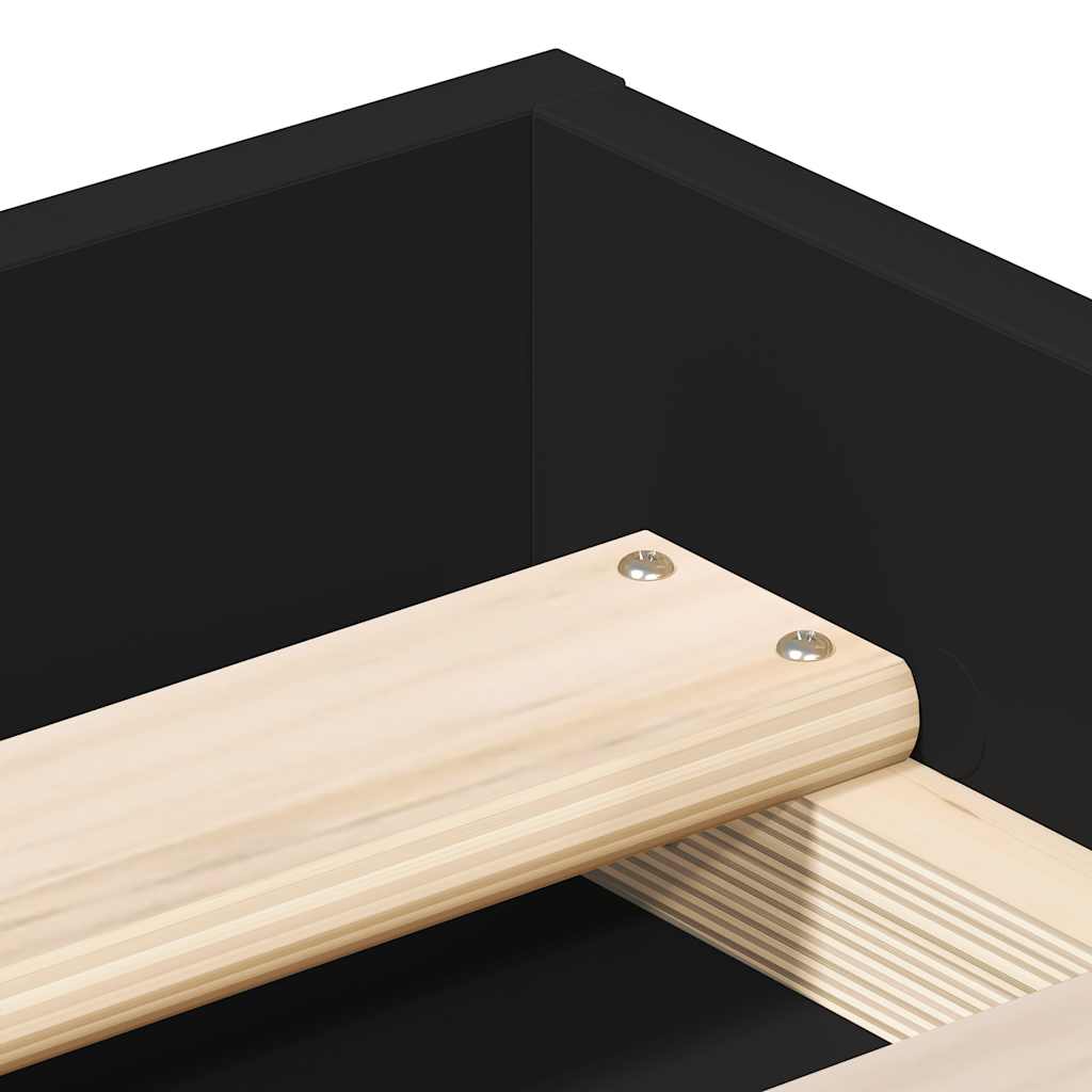 Bed Frame without Mattress Black 160x200 cm