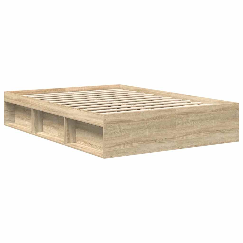 Bed Frame without Mattress Sonoma Oak 160x200 cm
